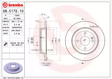 Тормозной диск 08C17210 BREMBO – фото