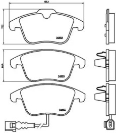 Комплект тормозных колодок, дисковый тормоз P85112 BREMBO – фото