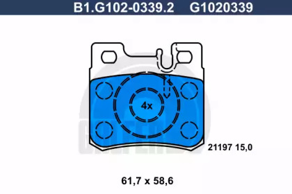 Комплект тормозных колодок, дисковый тормоз B1G10203392 GALFER – фото