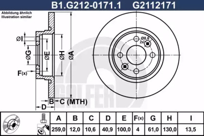 Тормозной диск B1G21201711 GALFER – фото