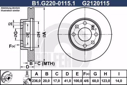 Тормозной диск B1G22001151 GALFER – фото