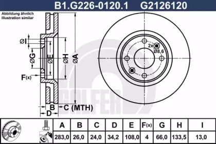 Тормозной диск B1G22601201 GALFER – фото