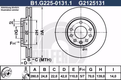 Тормозной диск B1G22501311 GALFER – фото