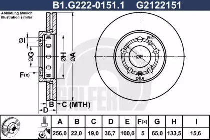 Тормозной диск B1G22201511 GALFER – фото