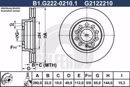 Тормозной диск B1G22202101 GALFER – фото