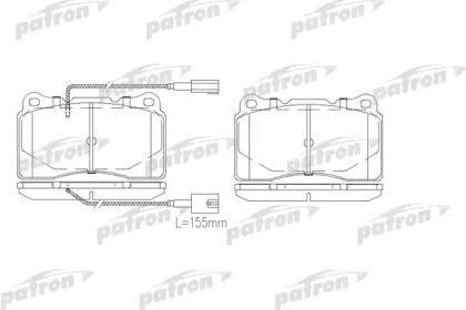 Комплект тормозных колодок, дисковый тормоз PBP1545 PATRON – фото