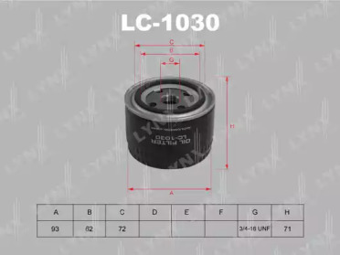 Масляный фильтр LC1030 LYNXAUTO – фото