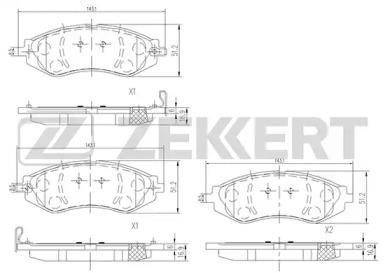 BS1309 ZEKKERT Комплект тормозных колодок, дисковый тормоз – фото