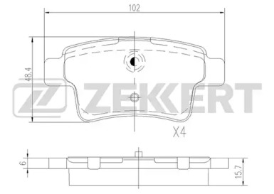 BS2824 ZEKKERT Комплект тормозных колодок, дисковый тормоз – фото